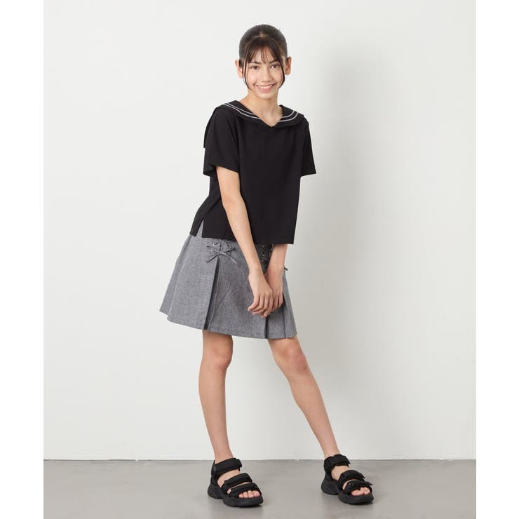 [120-160]【接触冷感/ジメジメ対策】セーラーカラーＴ | a.v.v【KIDS】 | 詳細画像15 