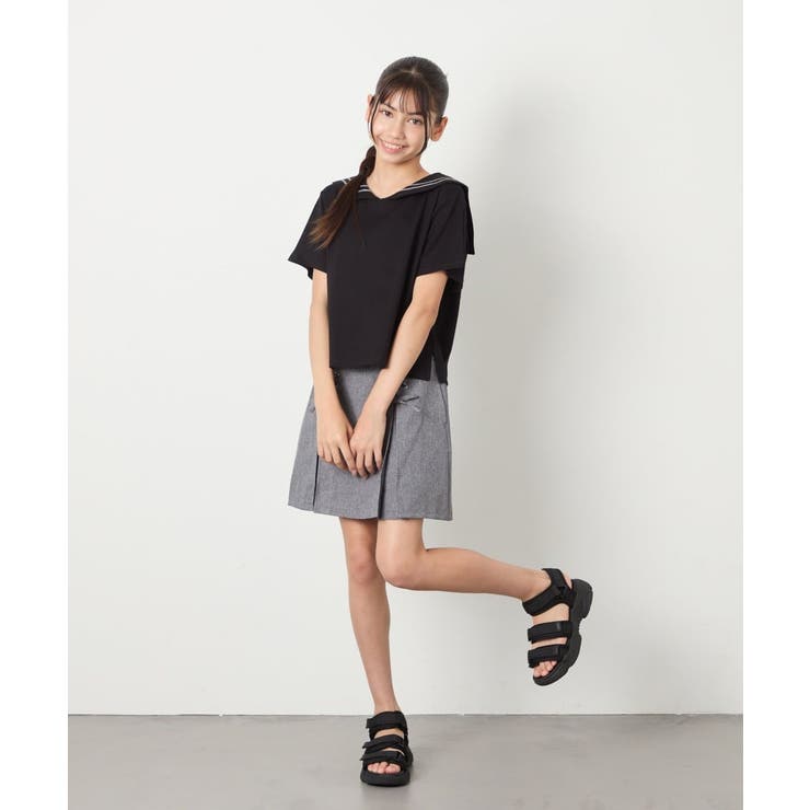 [120-160]【接触冷感/ジメジメ対策】セーラーカラーＴ | a.v.v【KIDS】 | 詳細画像16 