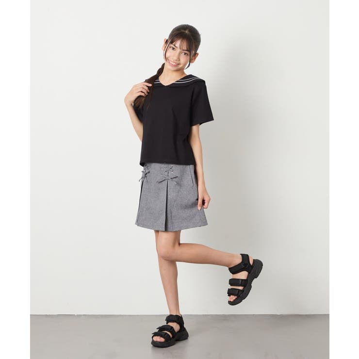 [120-160]【接触冷感/ジメジメ対策】セーラーカラーＴ | a.v.v【KIDS】 | 詳細画像18 