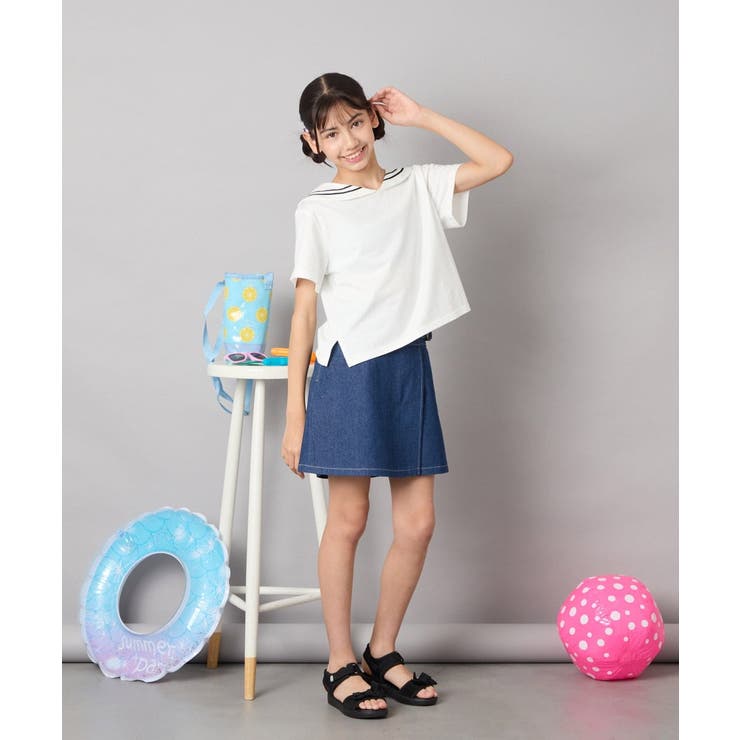 [120-160]【接触冷感/ジメジメ対策】セーラーカラーＴ | a.v.v【KIDS】 | 詳細画像7 