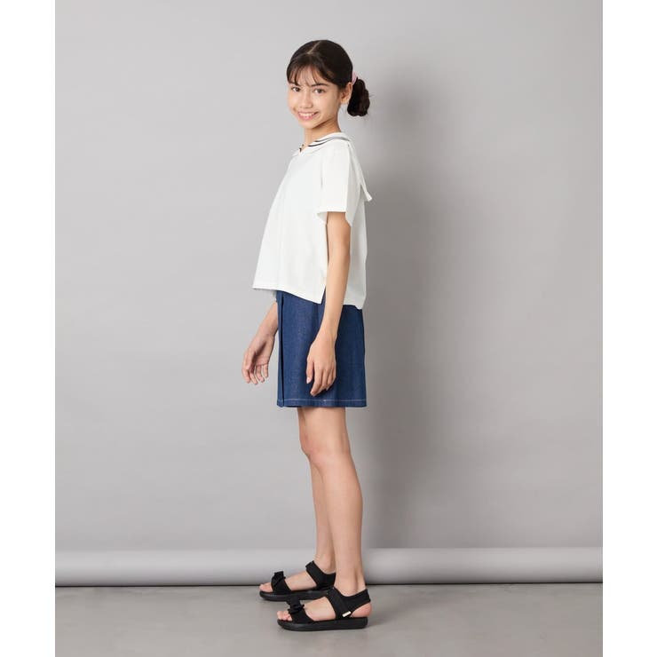 [120-160]【接触冷感/ジメジメ対策】セーラーカラーＴ | a.v.v【KIDS】 | 詳細画像8 