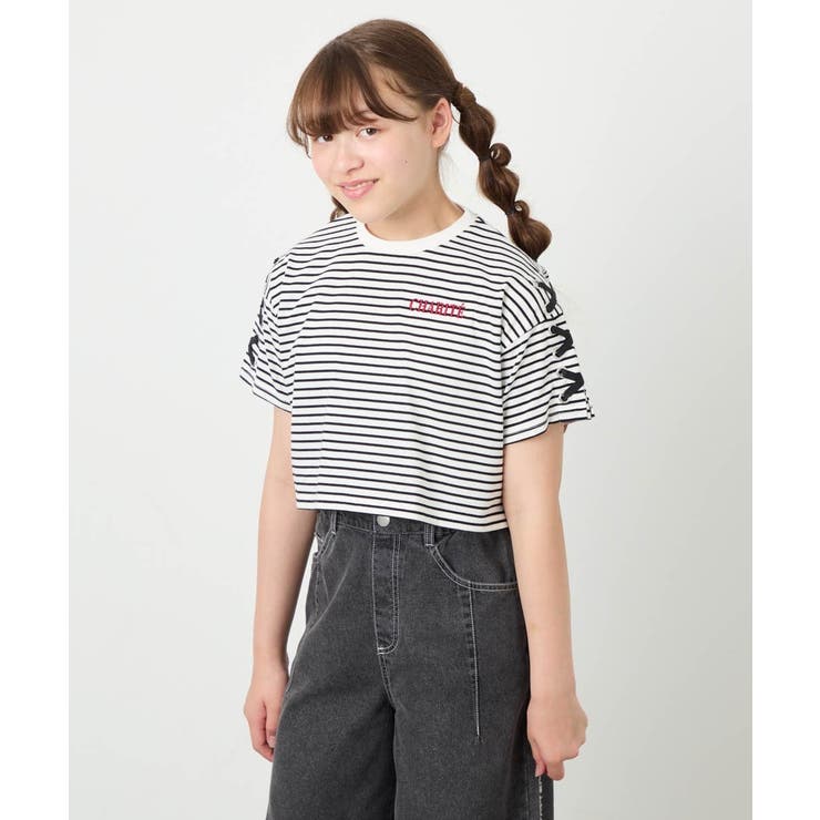 [130-160]【冷感/UVカット】レースアップロゴTシャツ | a.v.v【KIDS】 | 詳細画像12 