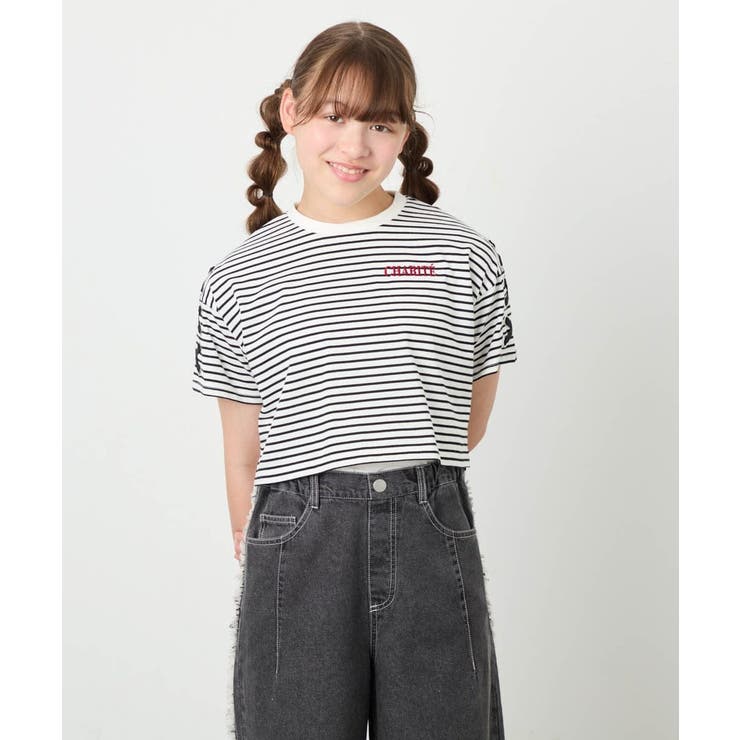 [130-160]【冷感/UVカット】レースアップロゴTシャツ | a.v.v【KIDS】 | 詳細画像13 