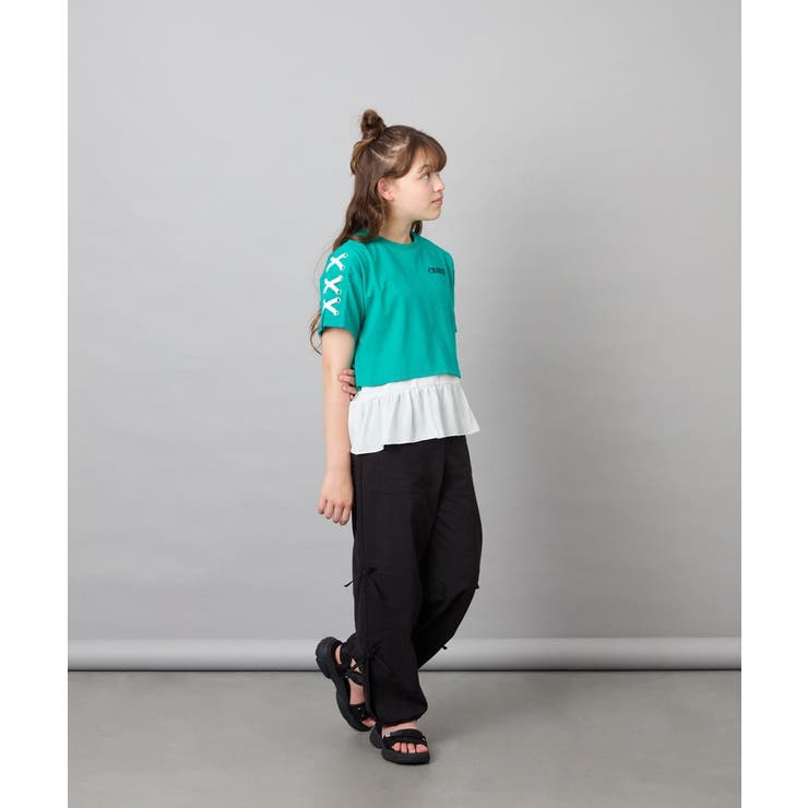 [130-160]【冷感/UVカット】レースアップロゴTシャツ | a.v.v【KIDS】 | 詳細画像3 