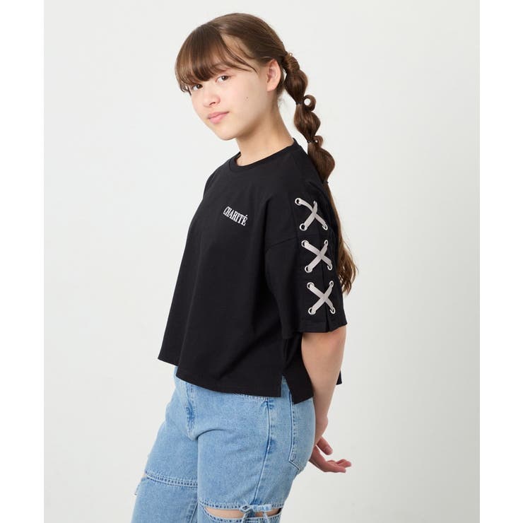 [130-160]【冷感/UVカット】レースアップロゴTシャツ | a.v.v【KIDS】 | 詳細画像32 