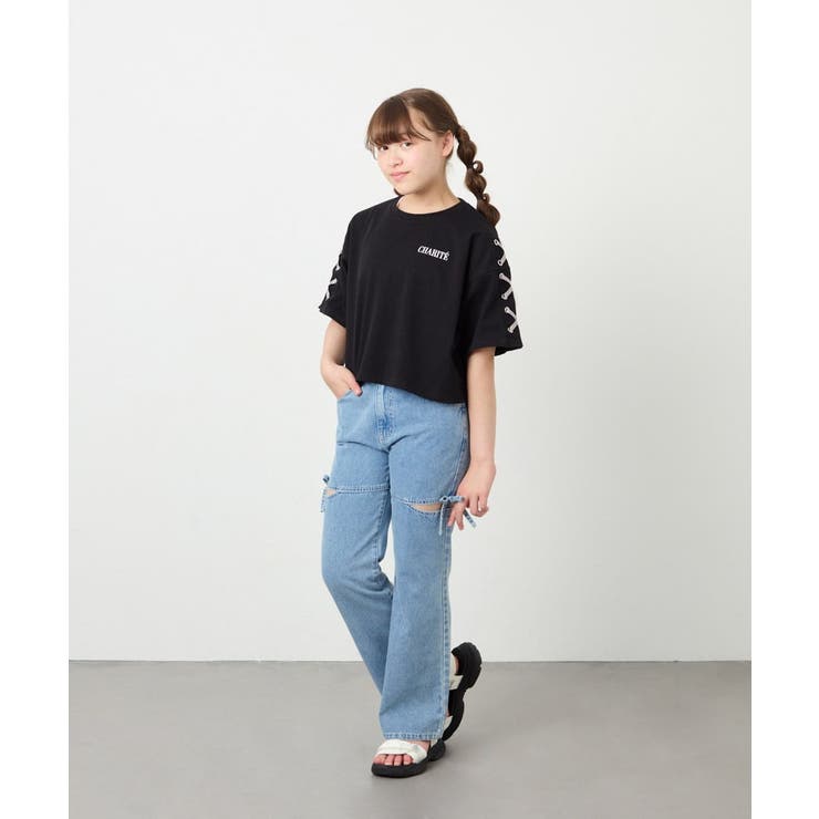[130-160]【冷感/UVカット】レースアップロゴTシャツ | a.v.v【KIDS】 | 詳細画像38 