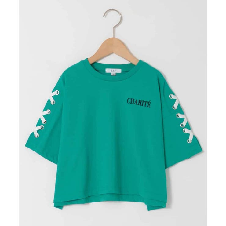 [130-160]【冷感/UVカット】レースアップロゴTシャツ | a.v.v【KIDS】 | 詳細画像5 