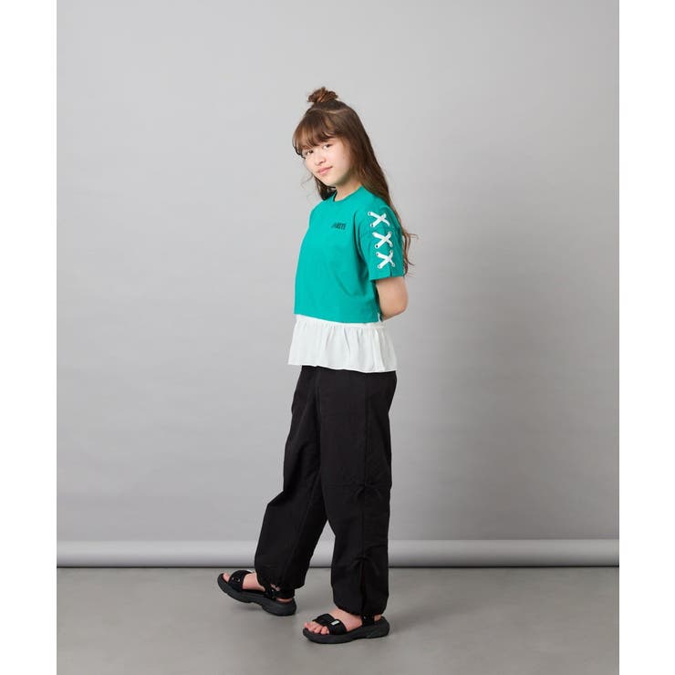 [130-160]【冷感/UVカット】レースアップロゴTシャツ | a.v.v【KIDS】 | 詳細画像8 