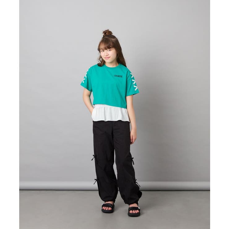 [130-160]【冷感/UVカット】レースアップロゴTシャツ | a.v.v【KIDS】 | 詳細画像9 