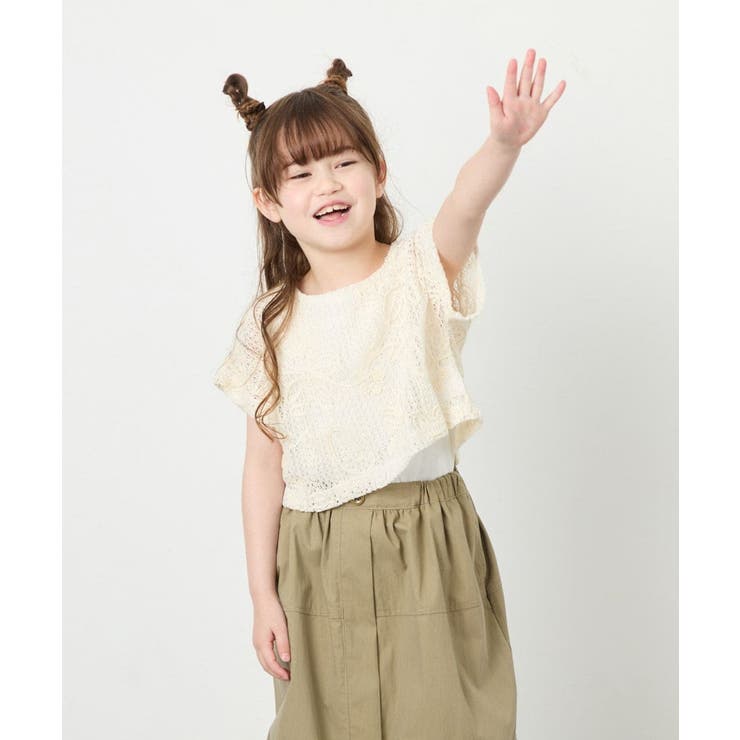[120-160]【冷感/洗える】レースTシャツタンク付き | a.v.v【KIDS】 | 詳細画像2 
