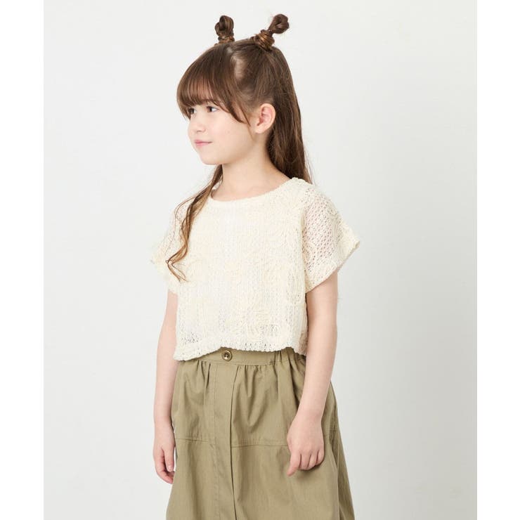 [120-160]【冷感/洗える】レースTシャツタンク付き | a.v.v【KIDS】 | 詳細画像3 