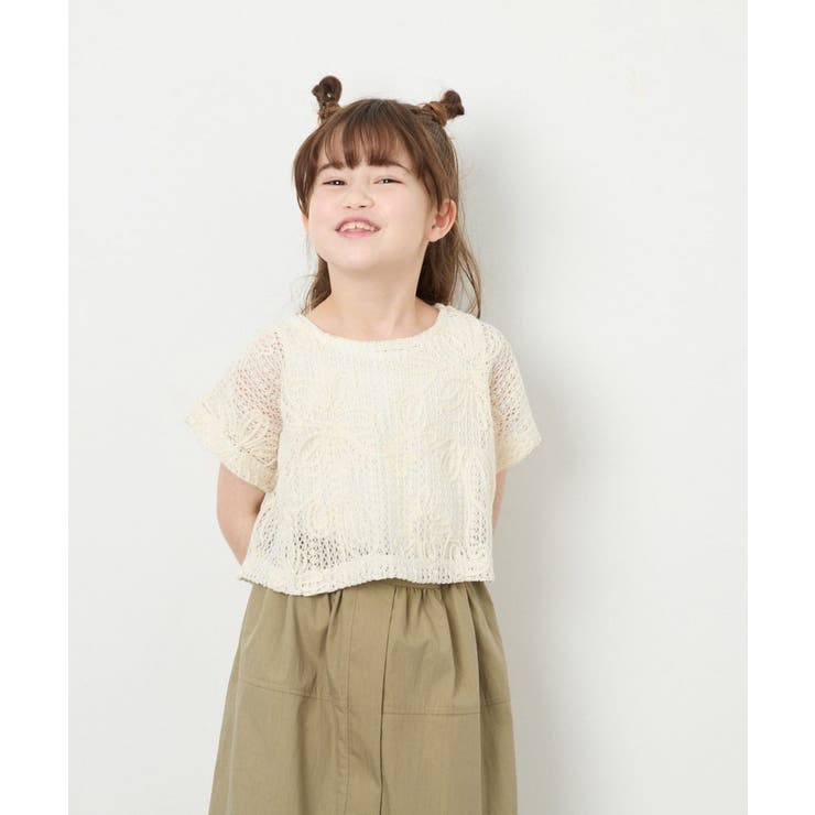 [120-160]【冷感/洗える】レースTシャツタンク付き | a.v.v【KIDS】 | 詳細画像4 