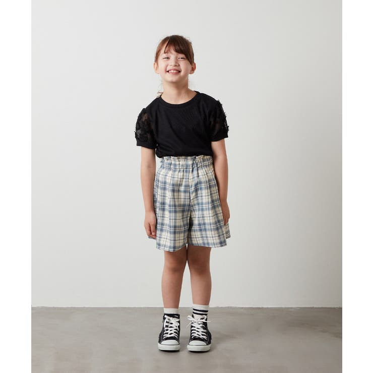 [100-130]【セットアップ対応】パフスリーブ異素材Ｔシャツ[品番：ITKW0013456]｜a.v.v【KIDS】（アーヴェヴェ）のキッズファッション通販｜SHOPLIST（ショップリスト）