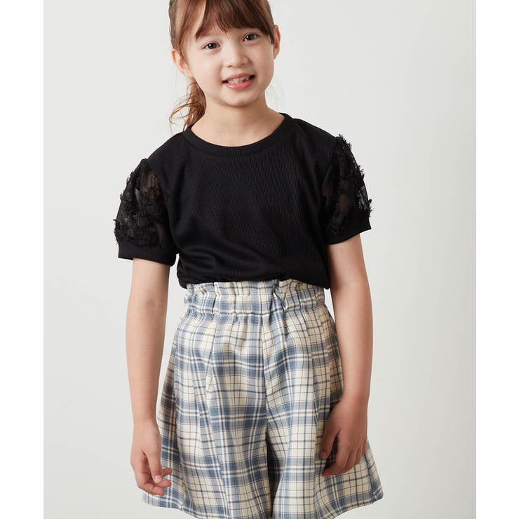 [100-130]【セットアップ対応】パフスリーブ異素材Ｔシャツ[品番：ITKW0013456]｜a.v.v【KIDS】（アーヴェヴェ）のキッズファッション通販｜SHOPLIST（ショップリスト）