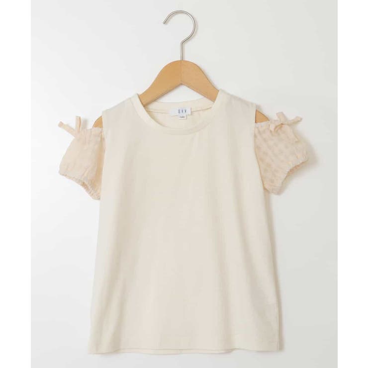 [140-150]袖シアーオフショルＴシャツ | a.v.v【KIDS】 | 詳細画像12 