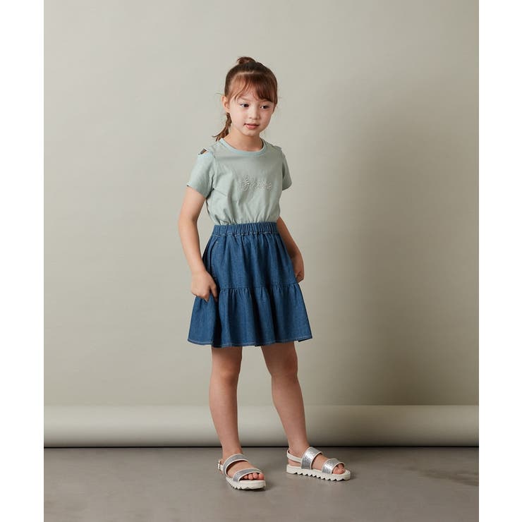 [140-150]ラインストーンロゴオフショルＴシャツ | a.v.v【KIDS】 | 詳細画像18 