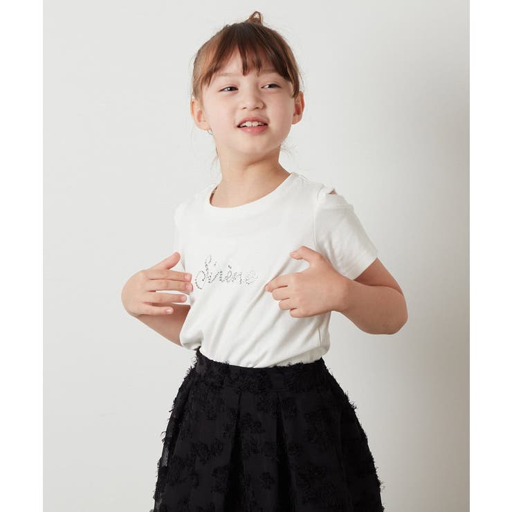 [140-150]ラインストーンロゴオフショルＴシャツ | a.v.v【KIDS】 | 詳細画像3 