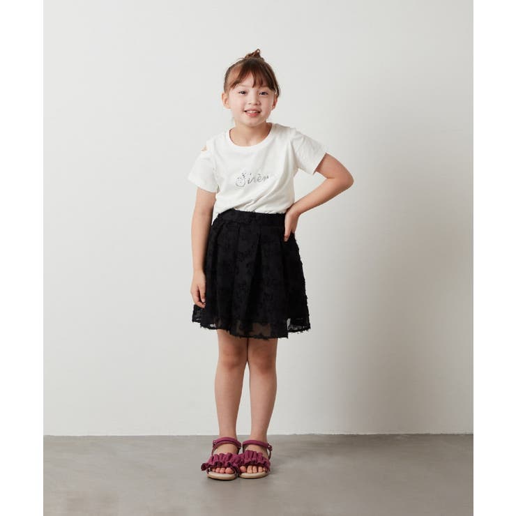 [140-150]ラインストーンロゴオフショルＴシャツ | a.v.v【KIDS】 | 詳細画像6 