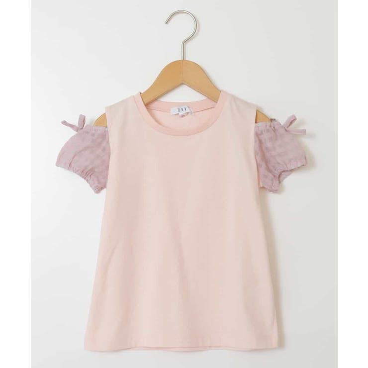 [160]袖シアーオフショルＴシャツ | a.v.v【KIDS】 | 詳細画像2 