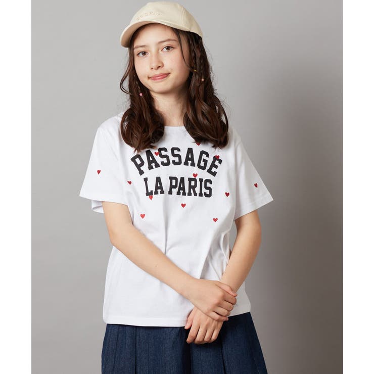 ハート刺繍＆ロゴプリントゆるTシャツ | a.v.v【KIDS】 | 詳細画像12 