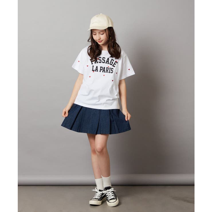 ハート刺繍＆ロゴプリントゆるTシャツ | a.v.v【KIDS】 | 詳細画像18 