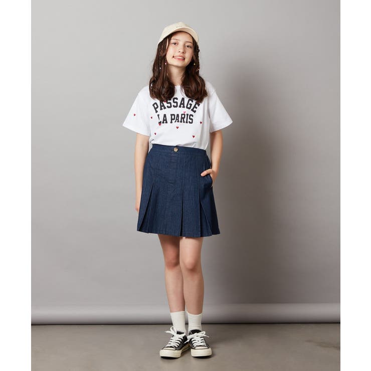 ハート刺繍＆ロゴプリントゆるTシャツ | a.v.v【KIDS】 | 詳細画像19 