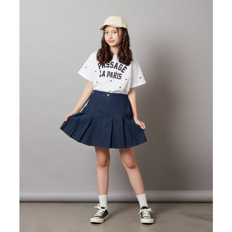 ハート刺繍＆ロゴプリントゆるTシャツ | a.v.v【KIDS】 | 詳細画像20 