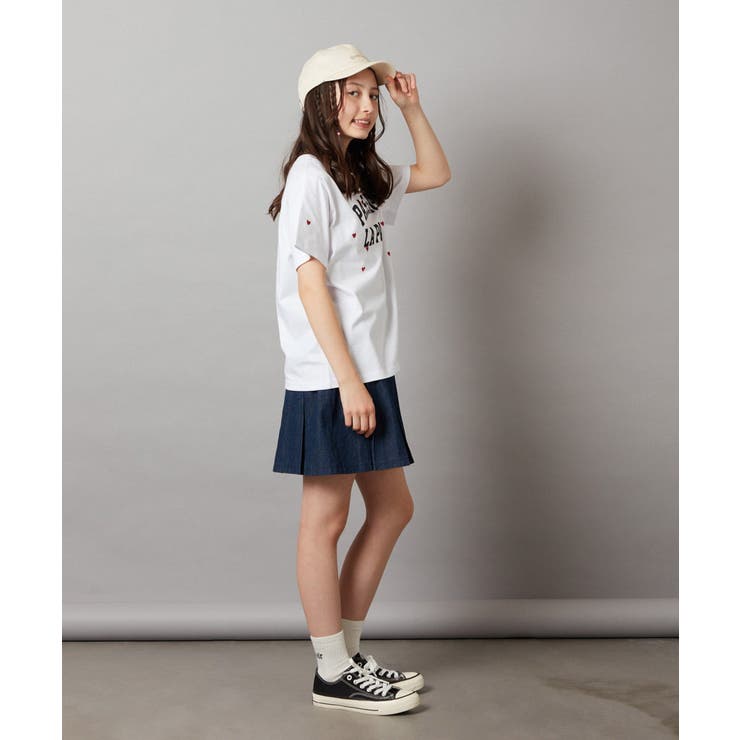 ハート刺繍＆ロゴプリントゆるTシャツ | a.v.v【KIDS】 | 詳細画像22 