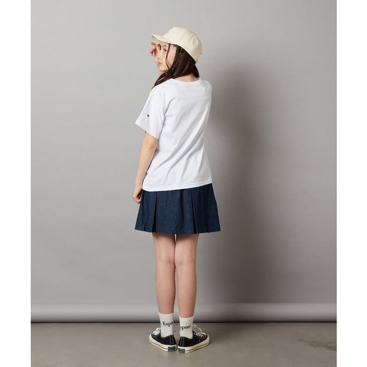 ハート刺繍＆ロゴプリントゆるTシャツ | a.v.v【KIDS】 | 詳細画像23 