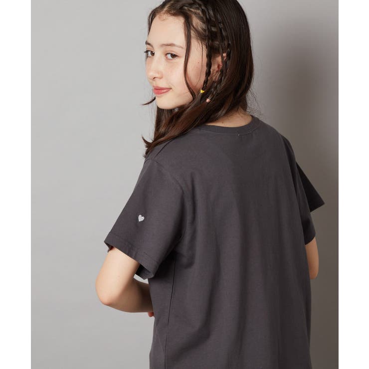 ハート刺繍＆ロゴプリントゆるTシャツ | a.v.v【KIDS】 | 詳細画像27 