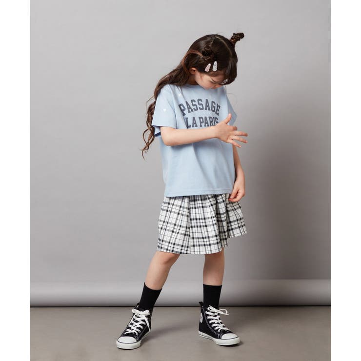 ハート刺繍＆ロゴプリントゆるTシャツ | a.v.v【KIDS】 | 詳細画像5 
