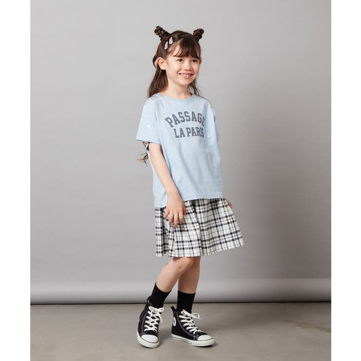 ハート刺繍＆ロゴプリントゆるTシャツ | a.v.v【KIDS】 | 詳細画像7 