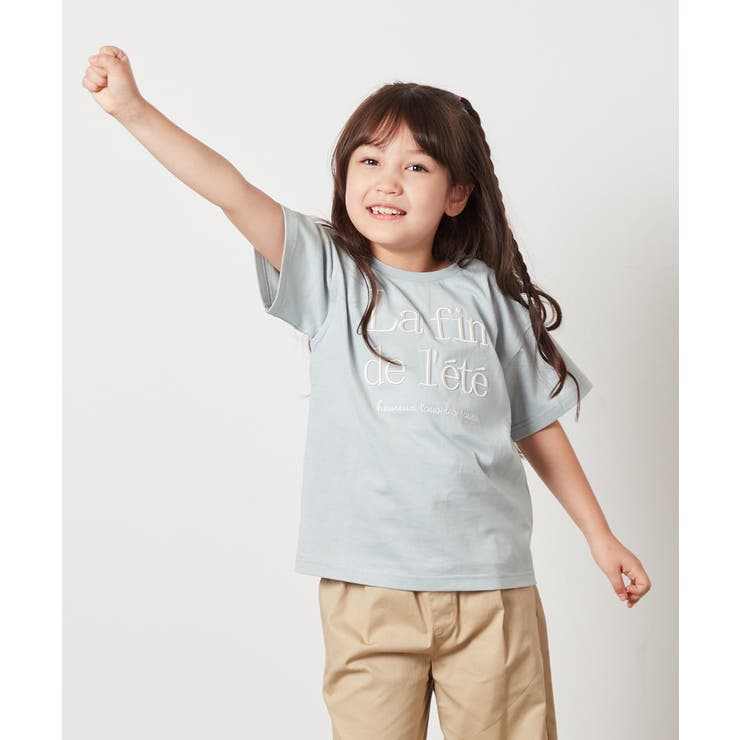 [100-130]【接触冷感】ロゴ刺繍ゆるTシャツ | a.v.v【KIDS】 | 詳細画像5 