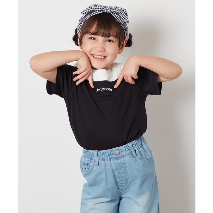 [100-130]【接触冷感】レイヤード風オフショルTシャツ | a.v.v【KIDS】 | 詳細画像8 