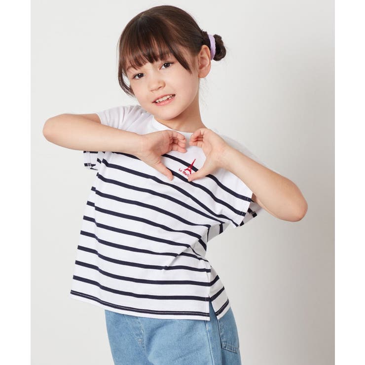 【接触冷感/綿100％】[110-130]ボーダーTシャツ | a.v.v【KIDS】 | 詳細画像1 