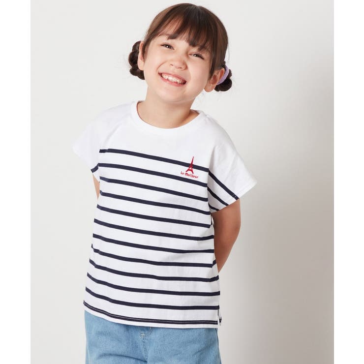 【接触冷感/綿100％】[110-130]ボーダーTシャツ | a.v.v【KIDS】 | 詳細画像2 