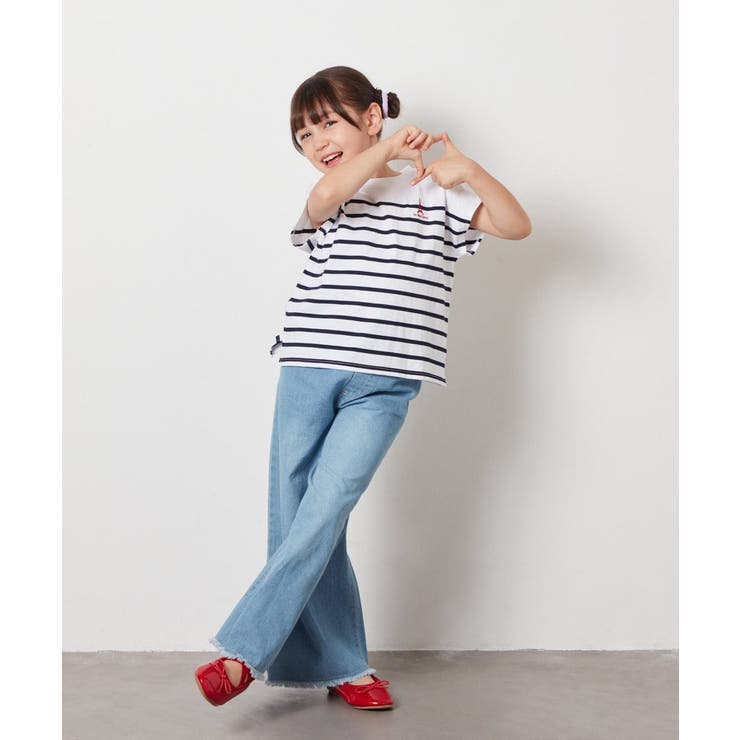 【接触冷感/綿100％】[110-130]ボーダーTシャツ | a.v.v【KIDS】 | 詳細画像4 