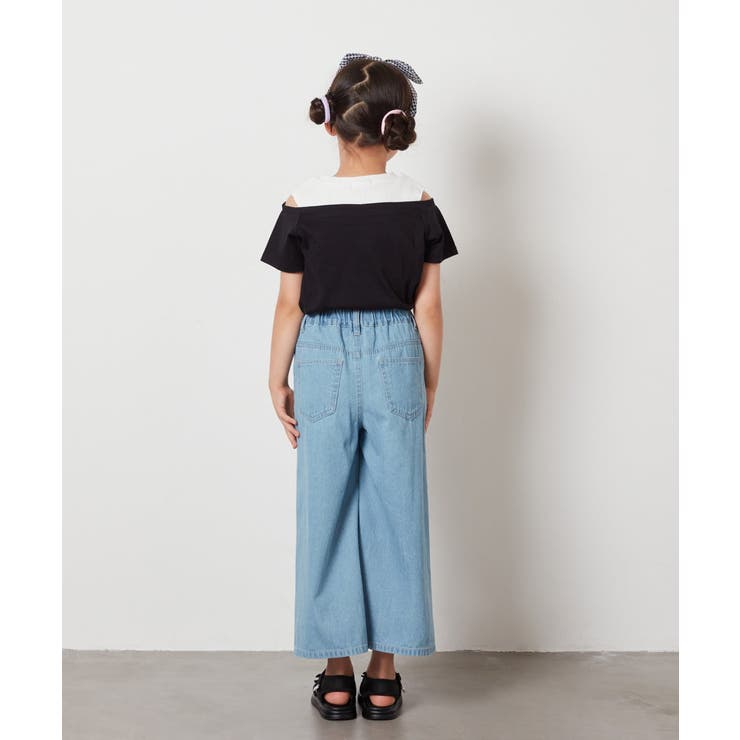 [140-150]【接触冷感】レイヤード風オフショルTシャツ | a.v.v【KIDS】 | 詳細画像20 