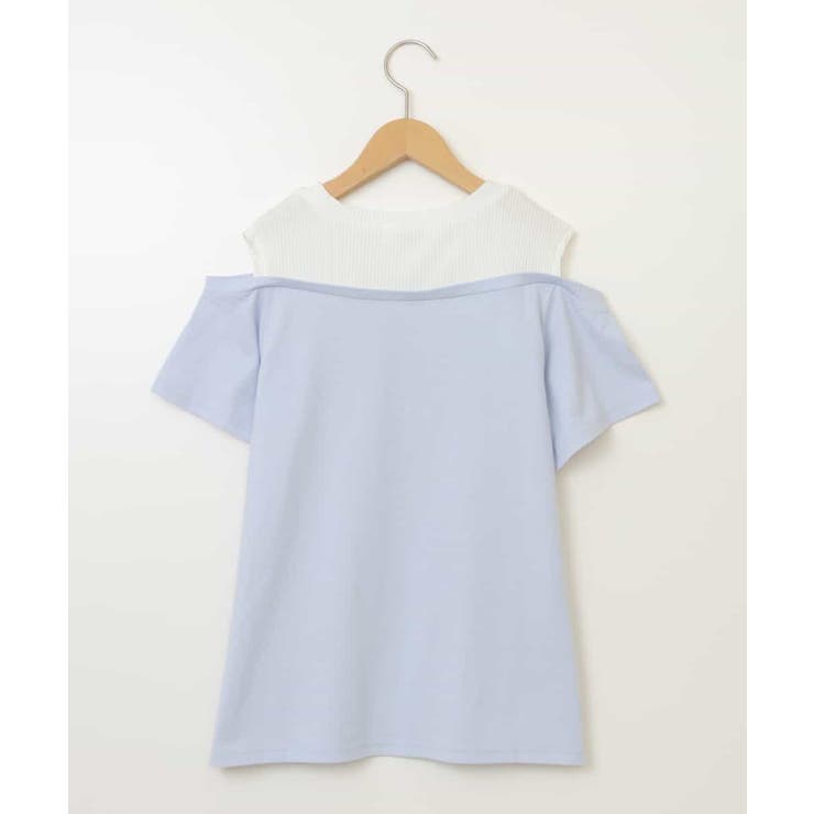 [140-150]【接触冷感】レイヤード風オフショルTシャツ | a.v.v【KIDS】 | 詳細画像22 