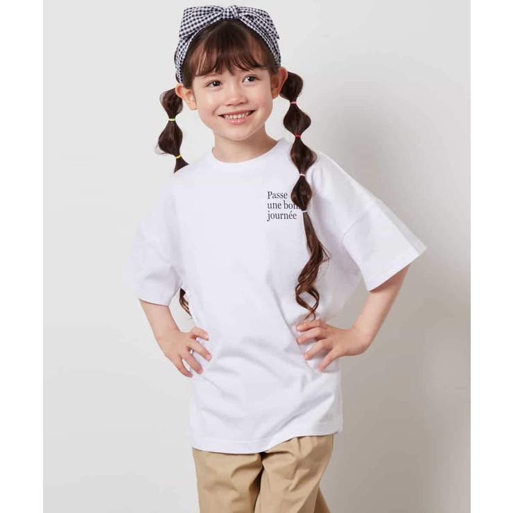ホワイト | スプレーアート風オーバーＴシャツ | a.v.v【KIDS】