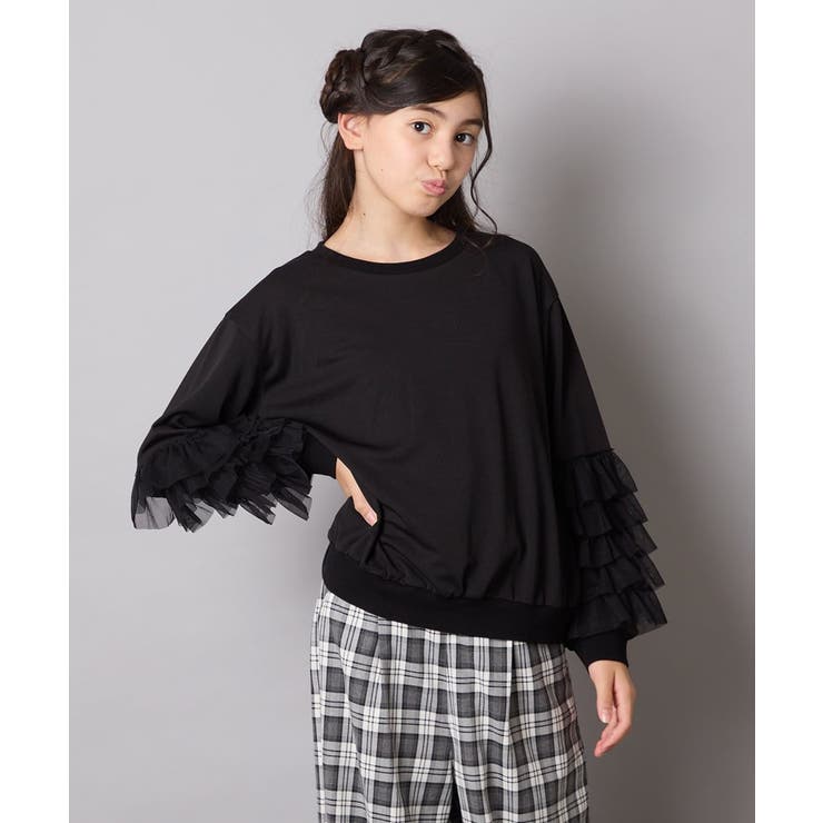 [130-160]チュールスリーブポンチカットソー | a.v.v【KIDS】 | 詳細画像13 