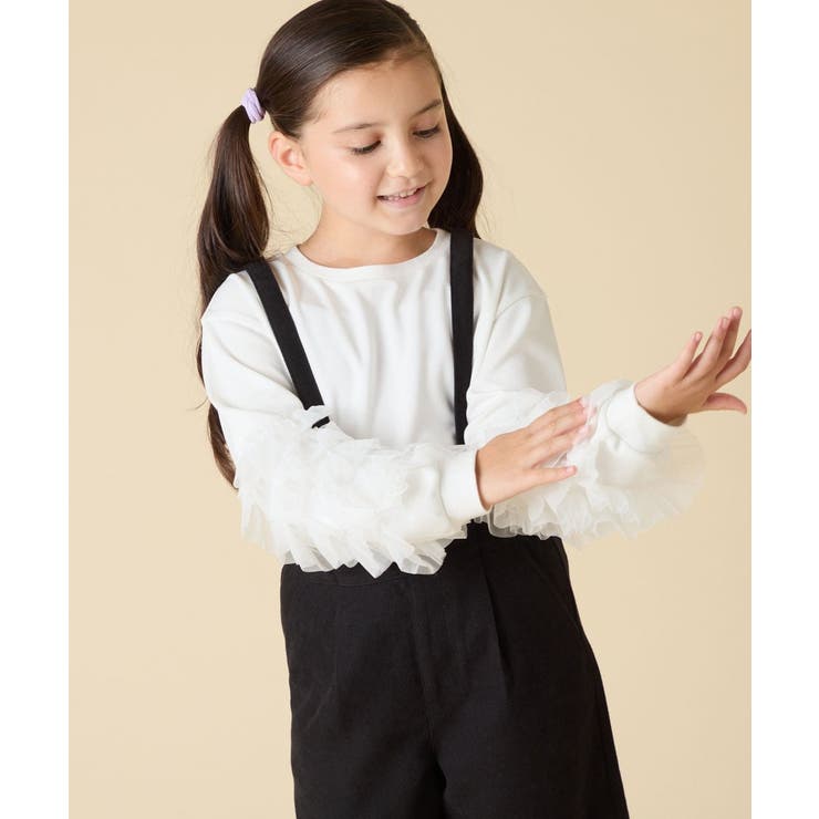 [130-160]チュールスリーブポンチカットソー | a.v.v【KIDS】 | 詳細画像3 