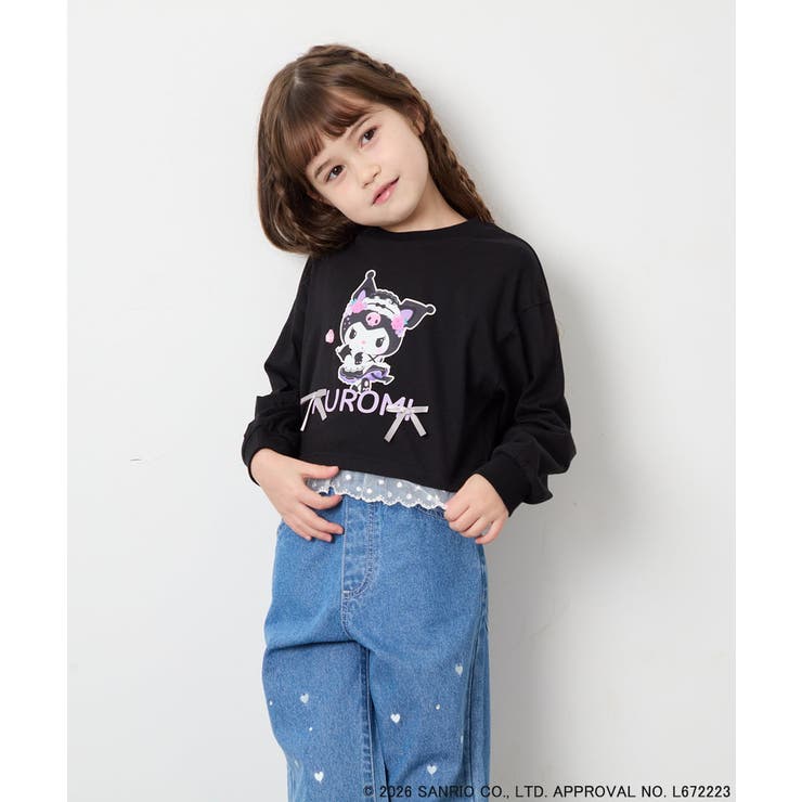 [100-140]クロミ裾レースクロップドTシャツ | a.v.v【KIDS】 | 詳細画像13 