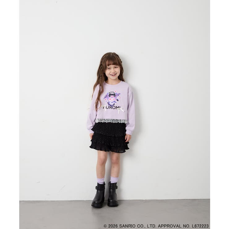 [100-140]クロミ裾レースクロップドTシャツ | a.v.v【KIDS】 | 詳細画像6 