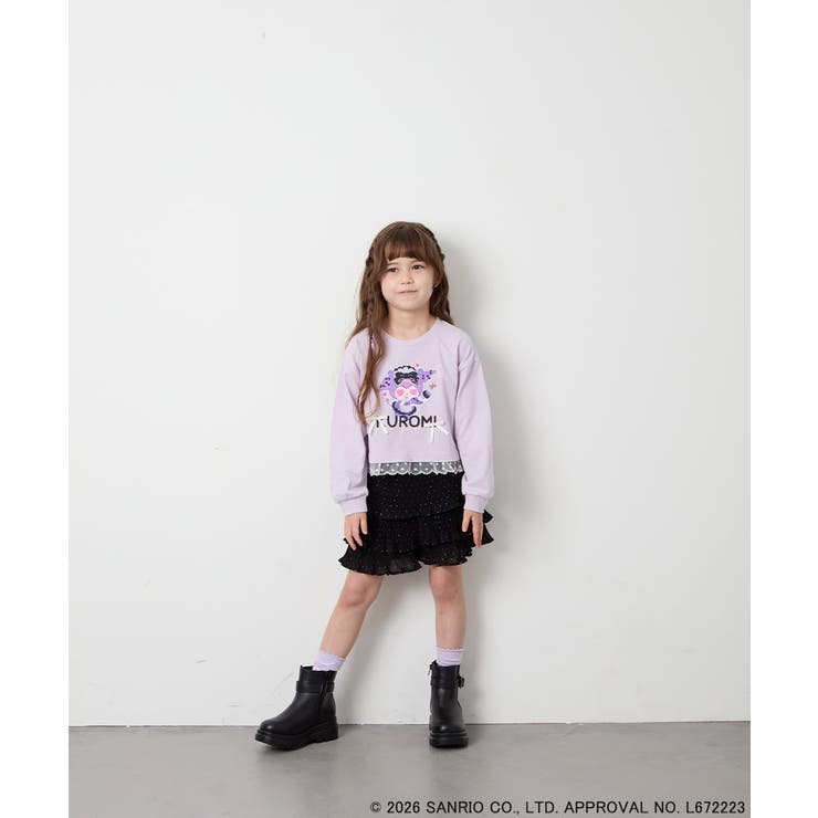 [100-140]クロミ裾レースクロップドTシャツ | a.v.v【KIDS】 | 詳細画像7 