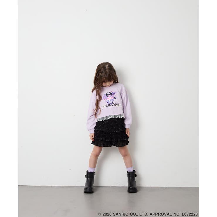[100-140]クロミ裾レースクロップドTシャツ | a.v.v【KIDS】 | 詳細画像8 