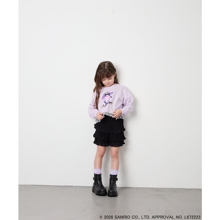[100-140]クロミ裾レースクロップドTシャツ | a.v.v【KIDS】 | 詳細画像9 