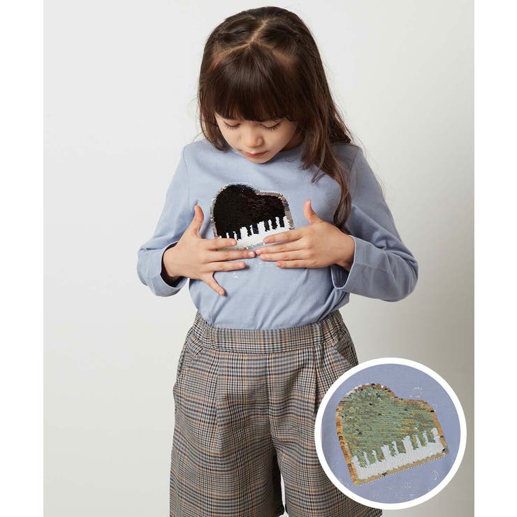 teddy スパンコール　ロンtee 100-130]アソートモチーフスパンコールロンT[品番：ITKW0013060
