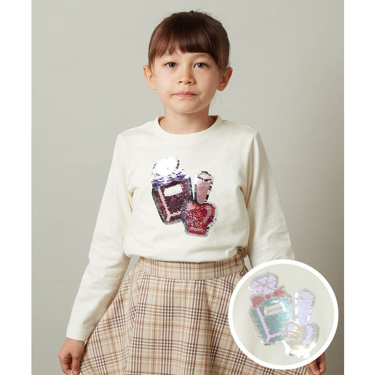 teddy スパンコール　ロンtee 100-130]アソートモチーフスパンコールロンT[品番：ITKW0013060