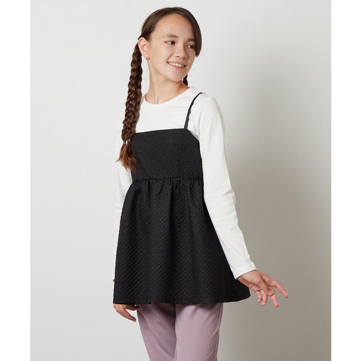 [100-130]【セットアップ対応】フクレキャミドッキングカットソー | a.v.v【KIDS】 | 詳細画像4 